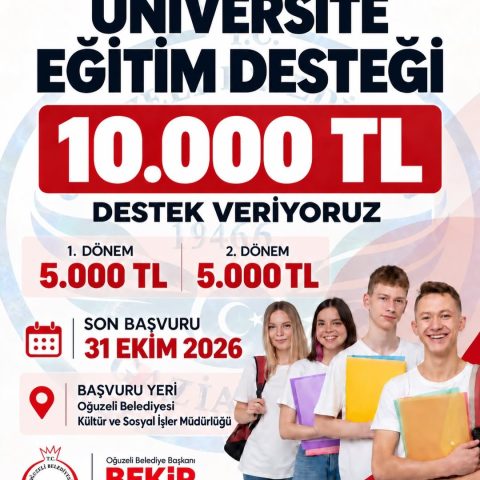 Üniversiteli Gençlerimize 10.000 TL Eğitim Desteği!